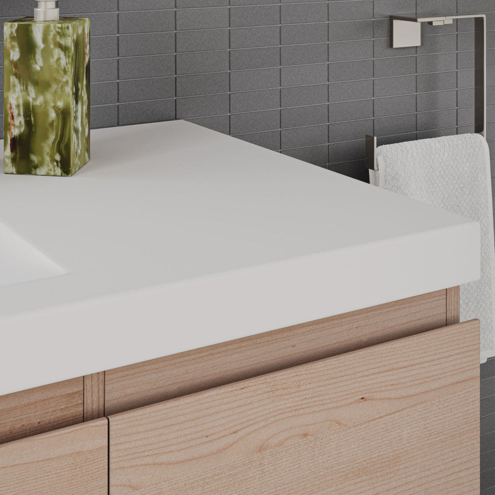 The Wynn Bath Vanity, Oak, 48", Single Sink, Wall Mount, Drawers/Doors