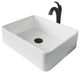 Elavo Rectangle Ceramic Vessel Sink, Bathroom Arlo Faucet, Drain, Oil Rub Bronze