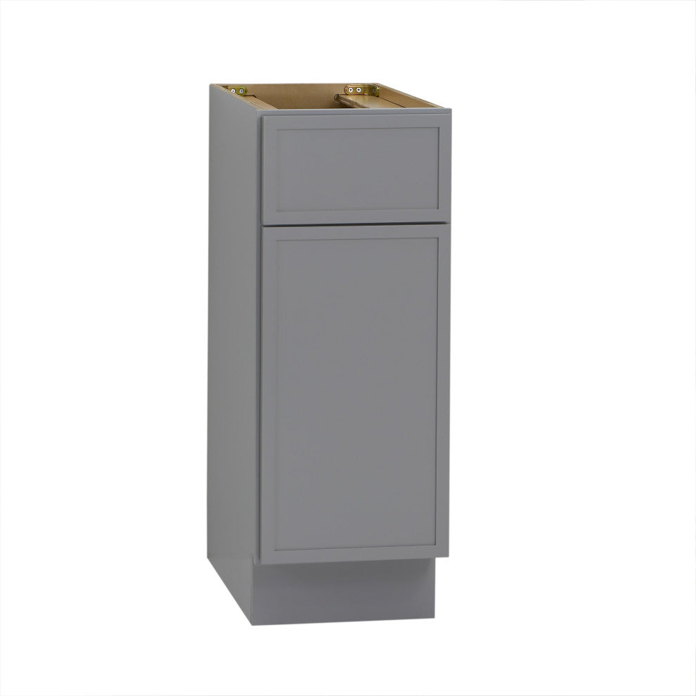 Vanity Art Birch Plywood Single Base Storage Cabinet, Gray, 12"