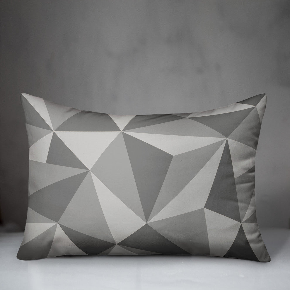 Gray Geometric Shapes Pattern Throw Pillow