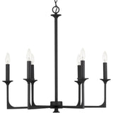 Capital Lighting 437361 Clint 6 Light 28"W Taper Candle - Black Iron