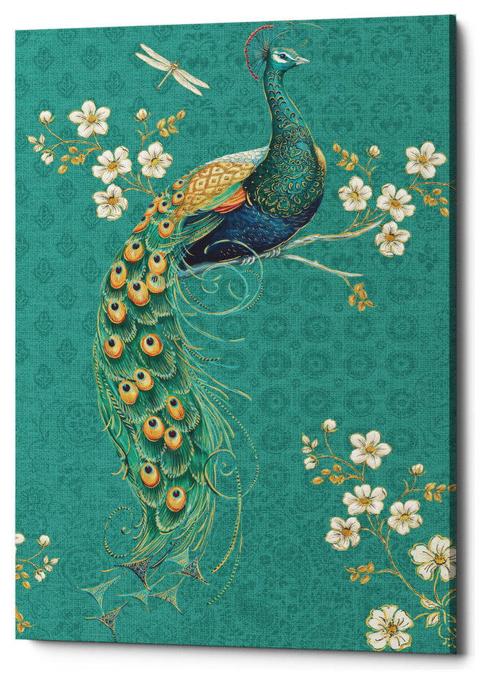 Ornate Peacock IXD' by Daphne Brissonnet, Giclee Canvas Wall Art, 12"x18"