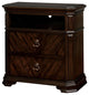 Solid Wood Spacious Media Stand with Clipped Corner And Trim, Espresso Brown