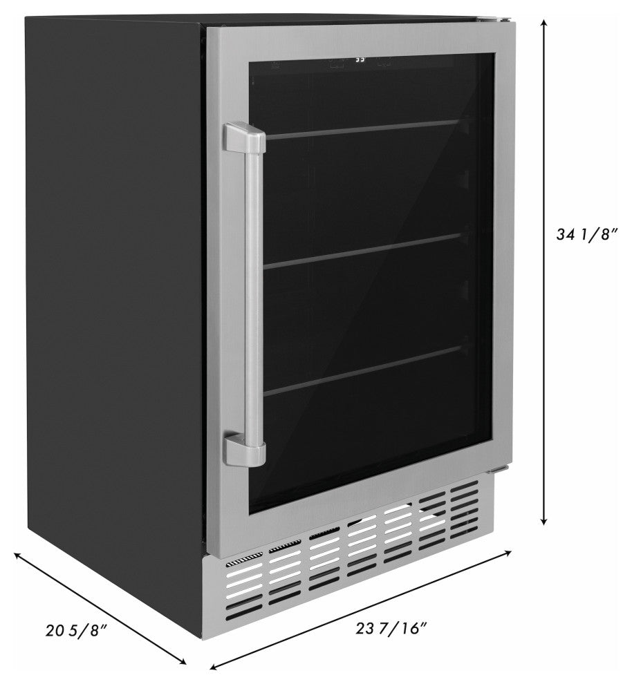 ZLINE 24" Monument 154 Can Beverage Fridge in Stainless Steel (RBV-US-24)
