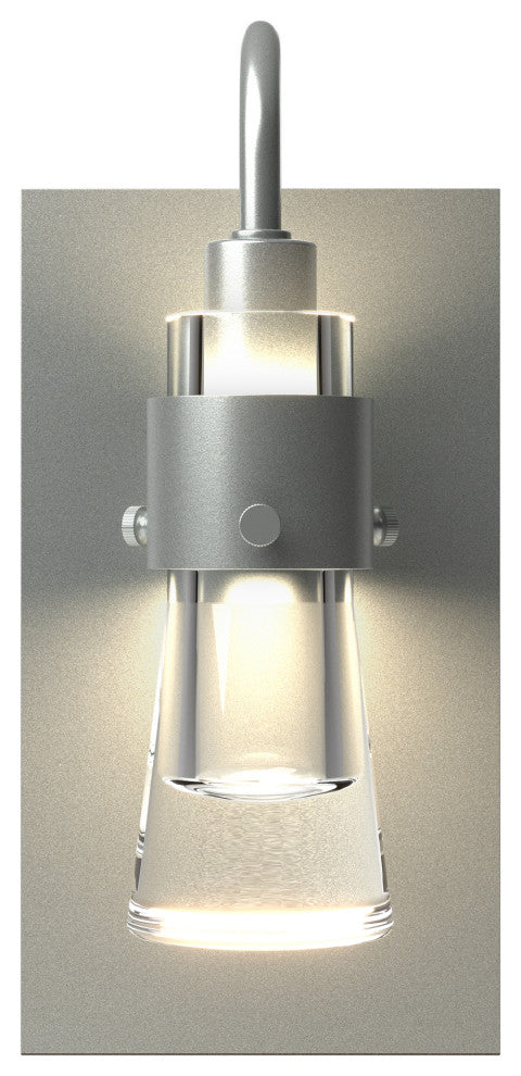 Erlenmeyer ADA Sconce, Vintage Platinum Finish, Clear Glass