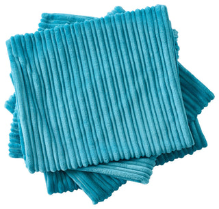 Ribbed Flanned Pillow Shell 4 Piece Set, Sky Blue, 14" X 26"