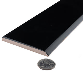 Battiscopa Glossy Black Ceramic Wall Trim