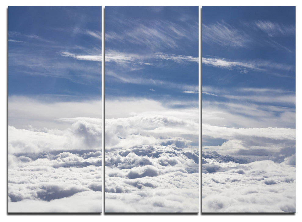 "Flight over Bright Clouds" Canvas Art, 3 Panels, 36"x28"