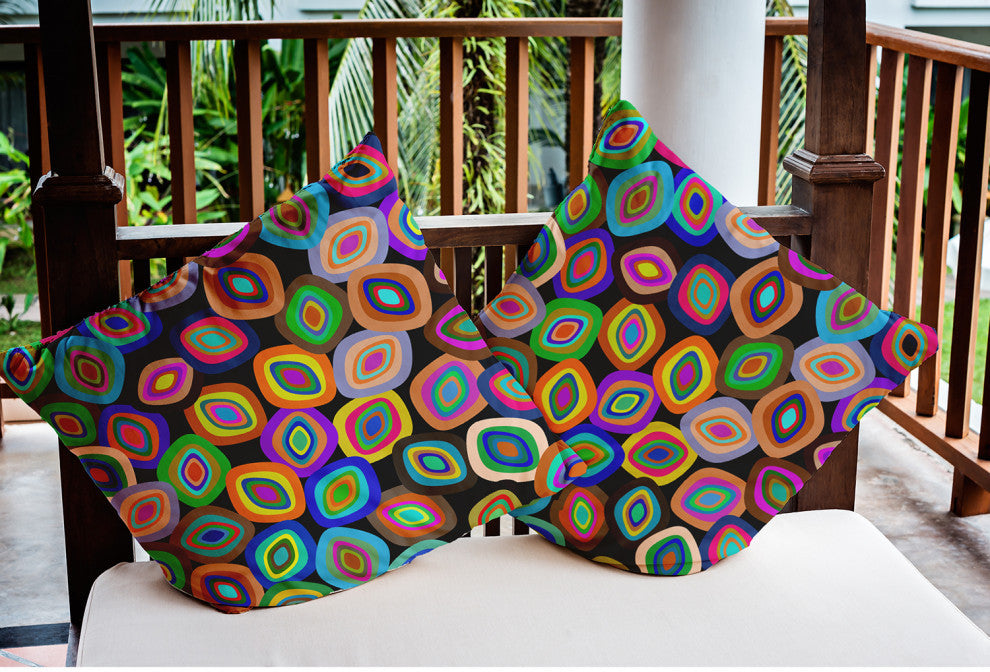 Modern Leaf Pile Indoor/Outdoor Throw Pillow, Multi, 18"x18"