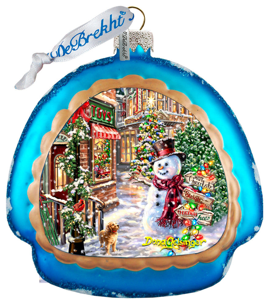 Christmas Lane Snowflake Glass Ornament