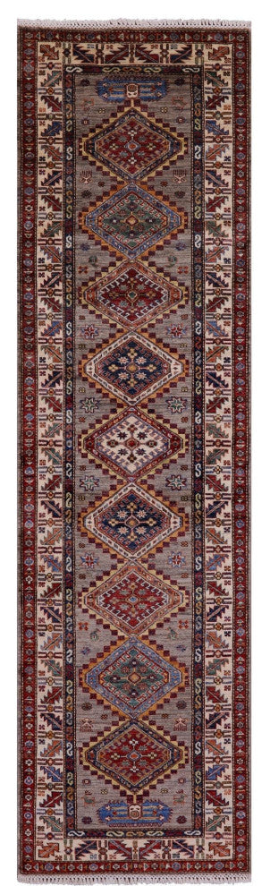 2' 8" X 9' 7" Super Kazak Handmade Wool Runner Rug - Q12964