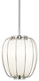 Ephron 1-Light Small Pendant, Polished Nickel Finish, Opal Matte Glass Shade