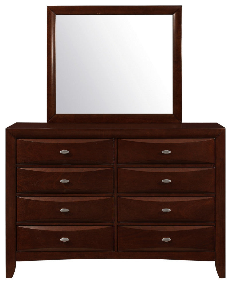 HomeRoots New Merlot Mirror With Rectangular Sleek Wood Trim