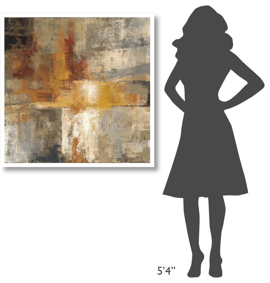 "Silver and Amber Crop" Digital Paper Print by Silvia Vassileva, 38"x38"