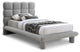 Deco Boucle Fabric Upholstered Full Bed, Gray, Twin