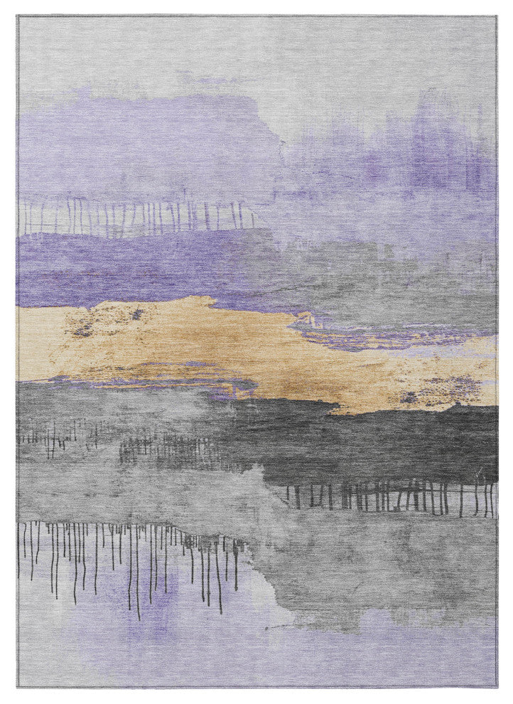 Machine Washable Indoor/Outdoor Chantille ACN1880 Violet 8' x 10' Rug