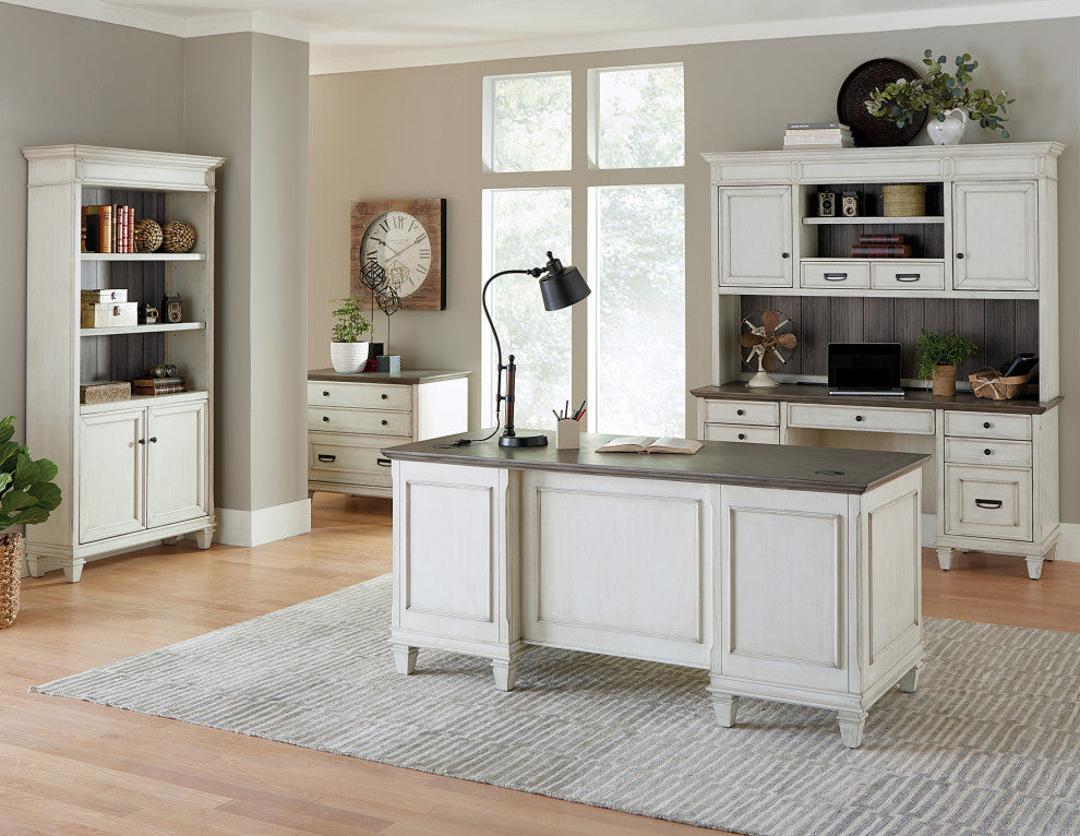 Martin Furniture Hartford Double Pedestal Desk, White