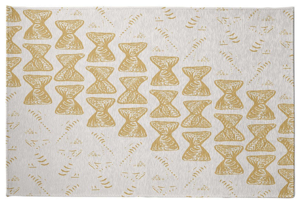 Bongo Beats Rug Rug, Yellow, 5'x7'
