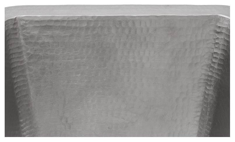 Rectangle Copper Bar Sink, Nickel, 2" Drain Size