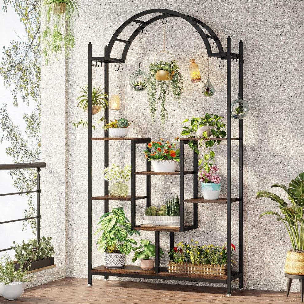 Tribesigns 5-Tier Plant Stand, Arched Flower Shelf, Bonsai Pots Display Rack