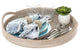 La Jolla Rattan Round Serving Tray, White-Wash