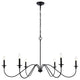 Transitional Matte Black 6-Light Chandelier