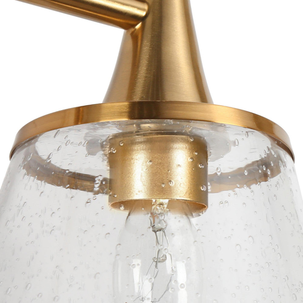 LNC 6" W 1-Light Polished Gold with Seeded Glass Modern Wall Sconce