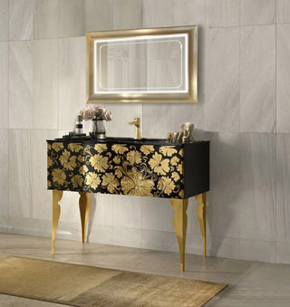 Led Lighted 24 Inch X 36 Inch Bathroom Gold Frame Mirror