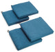 20"X19" Solid Outdoor Spun Polyester Chair Cushions, Set of 4, Sea Blue