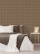 Elegant Modern Leaves Peel and Stick Vinyl Wallpaper, Brown, 24"w X 60"h