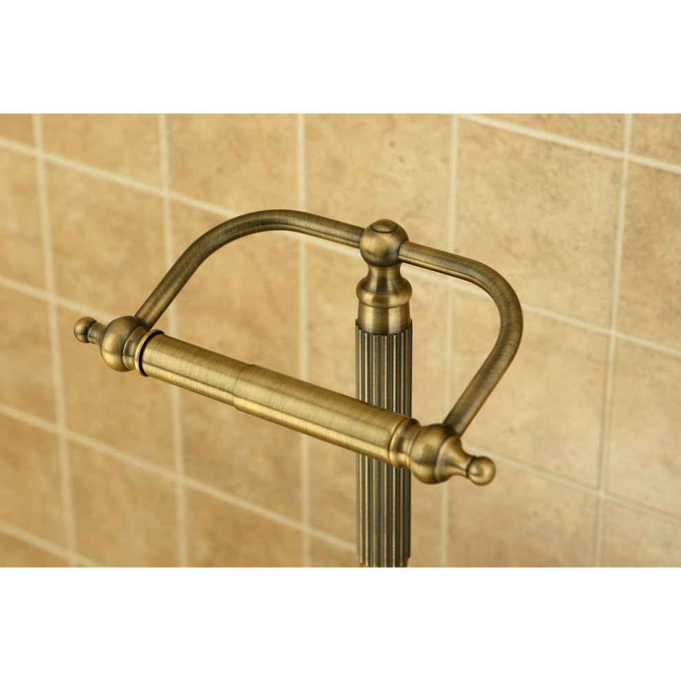Kingston Brass Freestanding Toilet Paper Holder, Antique Brass
