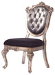 Set of 2 Silk-Like Fabric Dining Side Chairs, Silver Gray
