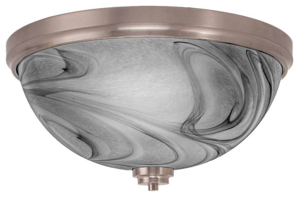 18" 4-Light Flush Mount Light, Brushed Nickel/Onyx Swirl