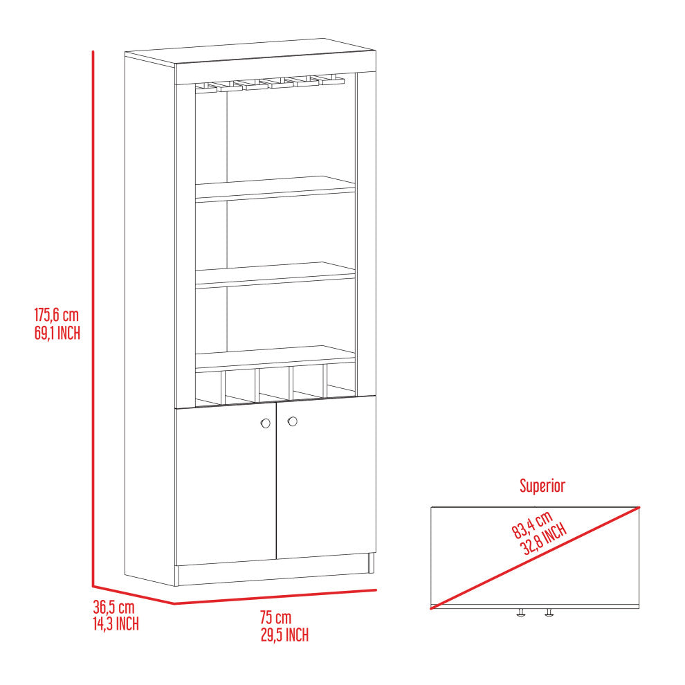 Dakota Bar Cabinet, Black Wengue