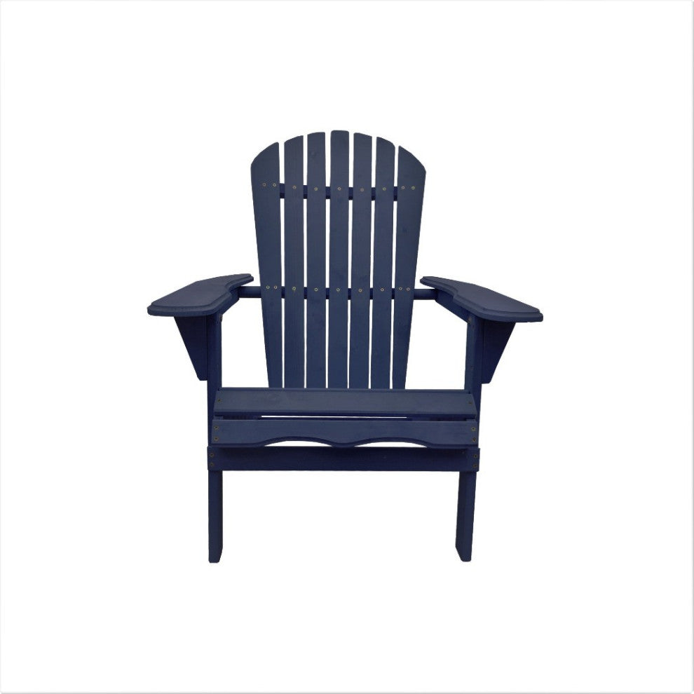 Oceanic Adirondack Chairs and Ottomans Set, Navy Blue