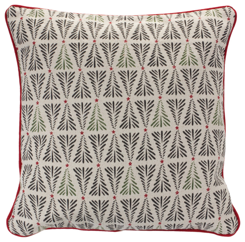Pine Tree Holiday Throw Pillow 18"