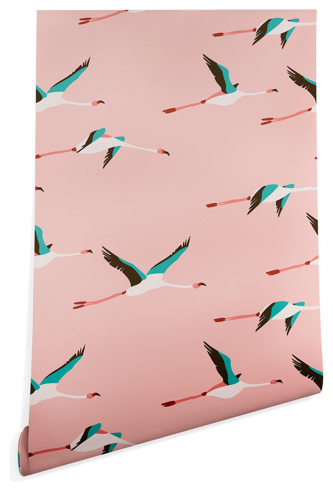 Deny Designs Holli Zollinger Flamingo Pink Wallpaper, Pink, 2'x4'