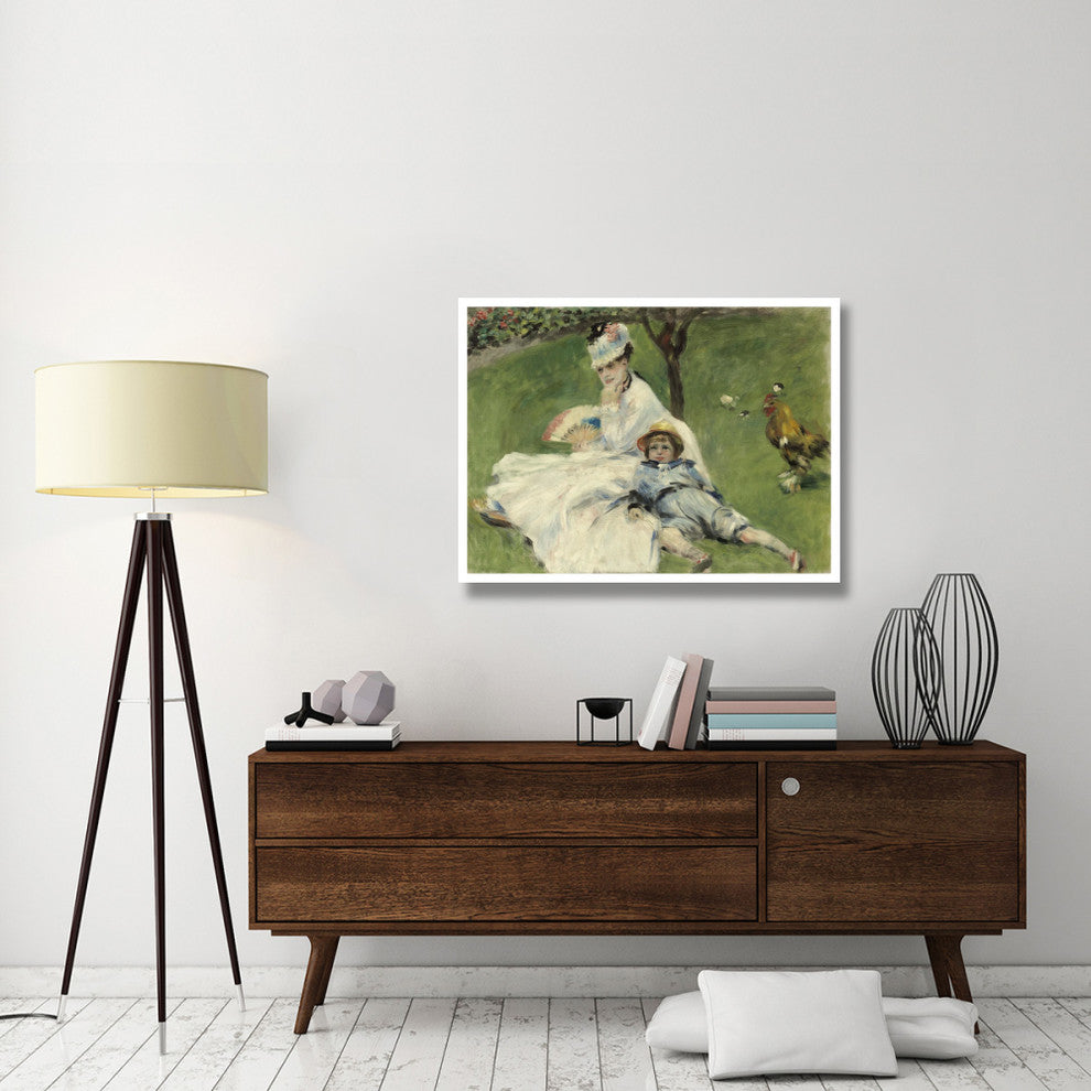 "Madame Monet and Her Son" Digital Paper Print by Pierre-Auguste Renoir, 42"x32"
