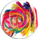 Colorful Thick Strokes, Abstract Digital Art Disc Metal Artwork, 38"