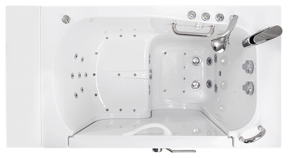 Ella Wheelchair Transfer 32"x52" Walk-In Bathtub,Outswing Door,Faucet,Dual Drain