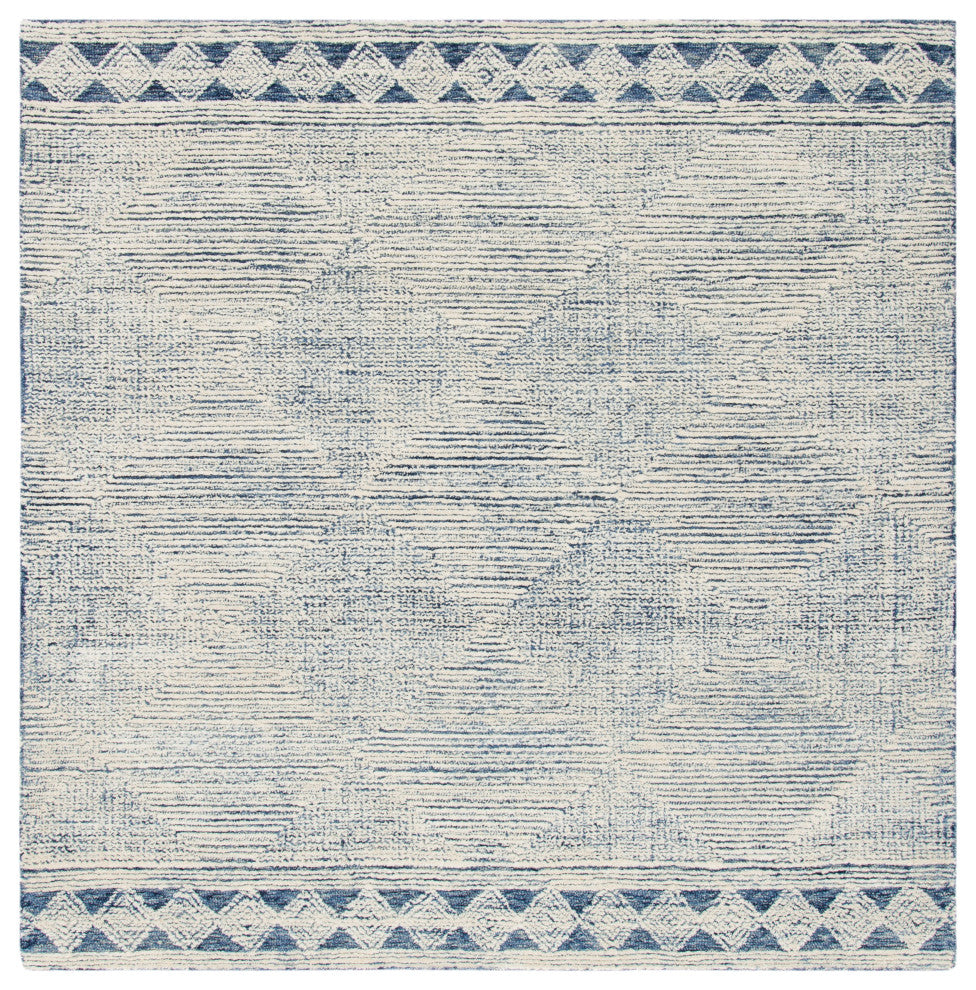 Safavieh Couture Abstract Collection, ABT349 Rug, Ivory/Navy, 4' Square