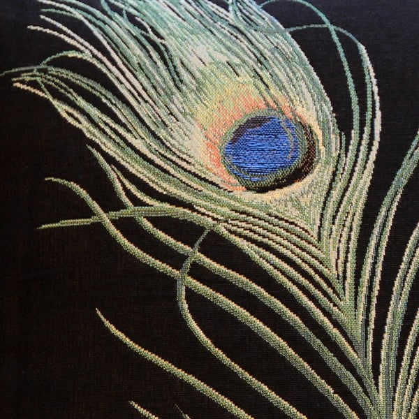 Pillow Decor - Peacock Feather 19 x 19 Throw Pillow