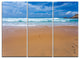 "Peaceful Atlantic Seashore Portugal" Beach Metal Wall Art, 3 Panels, 36"x28"