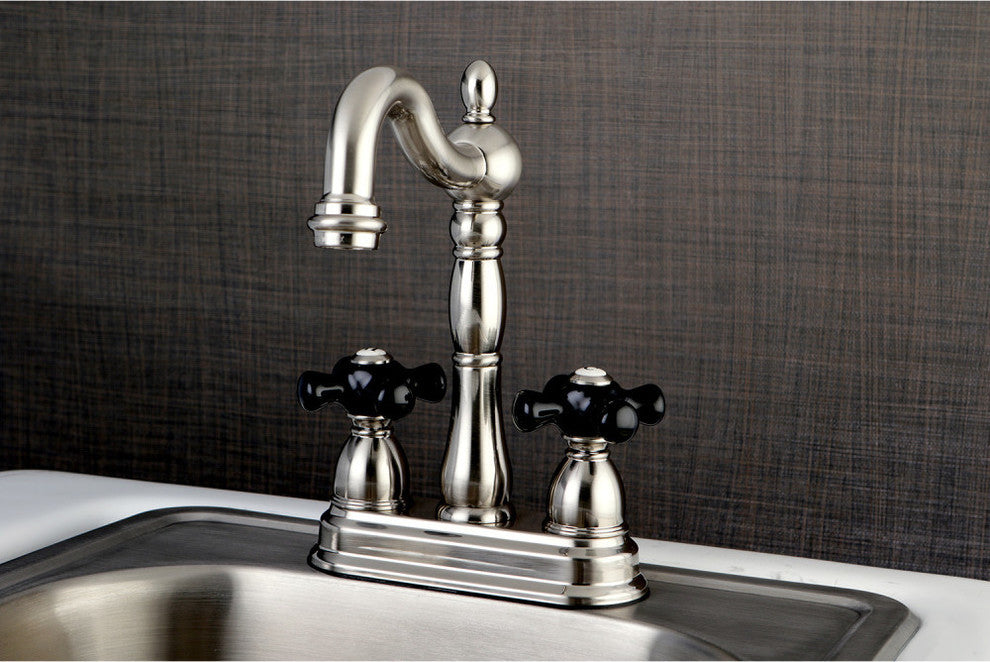 Kingston Brass 4" Centerset Bar Faucet, Brushed Nickel
