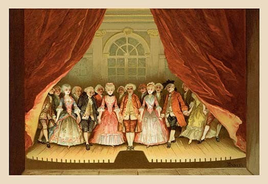 School for Scandal: Cast on Stage- Gallery Wrapped Canvas Art 28" x 42"