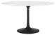 Lippa 54" Round Artificial Marble Dining Table Black White