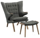 Modway Bear Lounge Chair and Ottoman, Walnut Gray