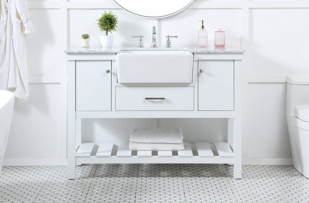 Home Living 22" Farmhouse White-Light Bathroom Vanity