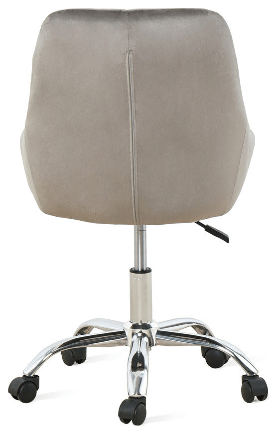 Gray Tufted Velvet Swivel Adjustable Height Office Desk Chair