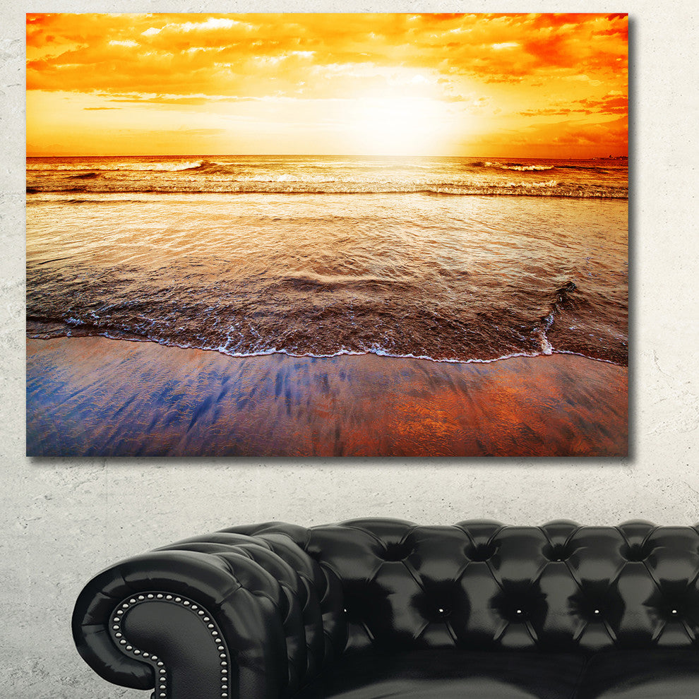 South African Beach At Sunset, Beach Photo Canvas Print, 40"x30"